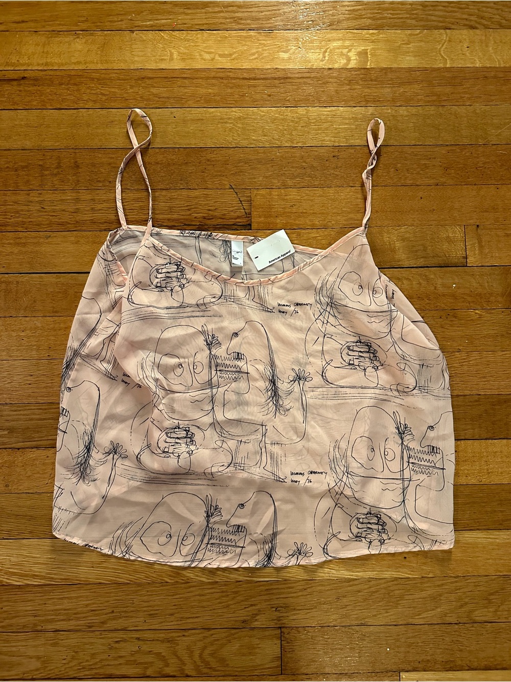 NEW Chiffon By American Apparel Semi Sheer Cami L Morris Charmsy Sketch May ‘76